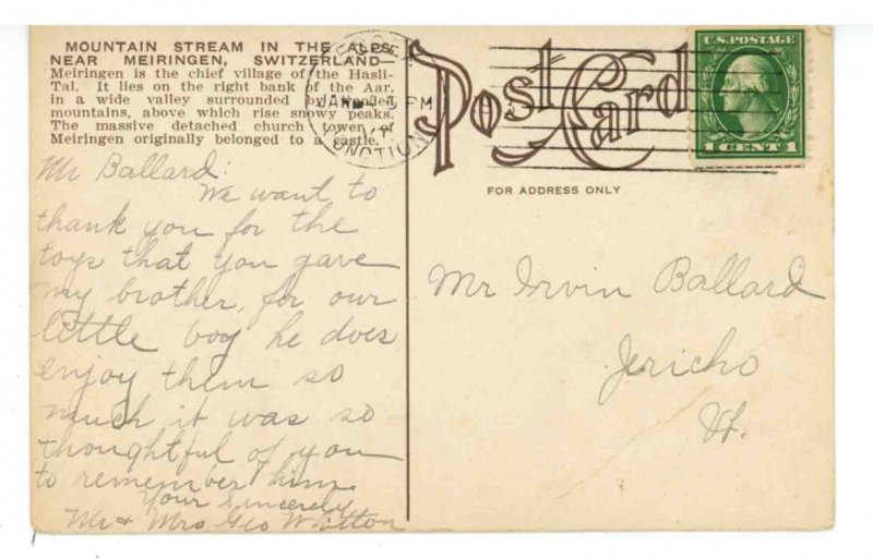 Switzerland - Meiringen. Mountain Stream/Falls  (crease)