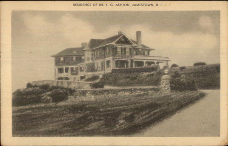 Jamestown RI Dr. Ashton Residence Old Postcard