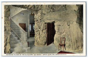 c1940s Entrance To One Elevators Big Room Grove Talk Inn Asheville NC Postcard