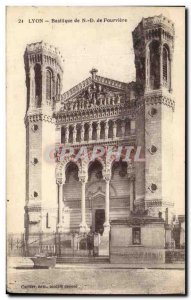 Old Postcard Lyon Basilica Of Fourviere