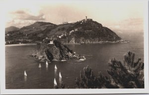 Spain San Sebastian Santa Clara Vintage RPPC C153