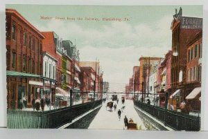 Harrisburg Pa Market Street from the Subway Postcard P17