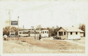 Woodruff WI Kelley's Diner & Gas Station Coca-Cola Ice Chest Real Photo Postcard