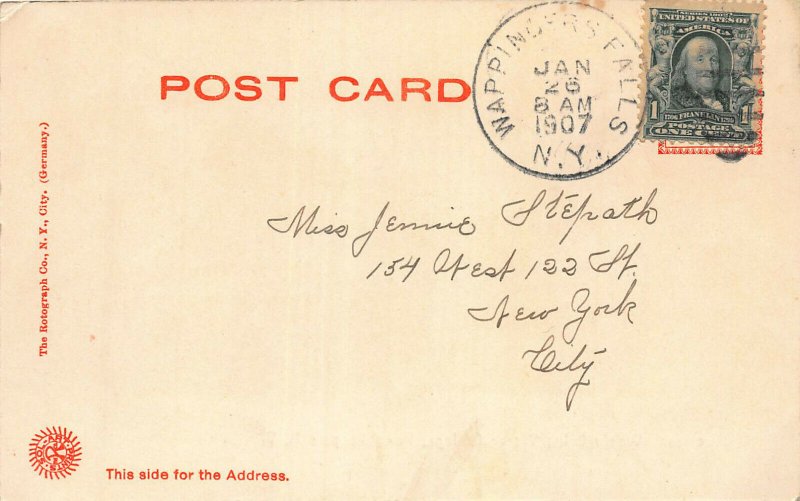 Vassar Lake, Vassar College, Poughkeepsie, N.Y., Early Postcard, Used in 1907