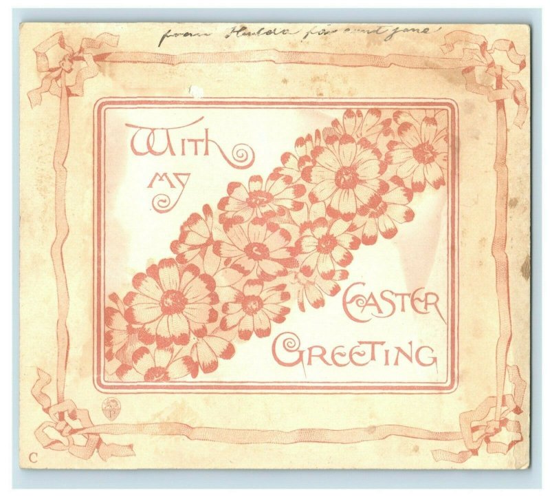 1880's Fab Graphical Victorian Easter Adorable Girl #2 7A