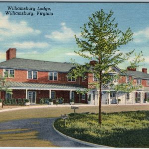 1942 Williamsburg VA Motor Lodge Inn Linen Advertising Postcard Hotel Teich A211
