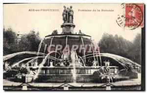 Old Postcard Aix en Provence Fountain Rotonde