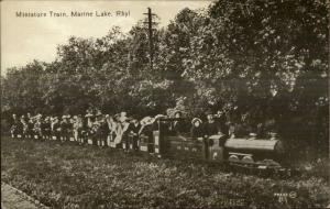 Miniature RR Railway Train Marine Lake Rhyl c1910 Postcard #2