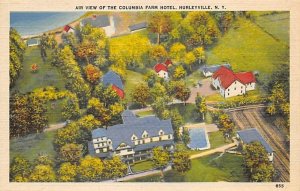 Air View of the Columbia Farm Hotel Hurleyville, New York NY Postcard