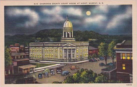 North Carolina Murphy Cherokee County Court House At Night