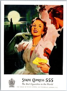 STATE EXPRESS 555 CIGARETTE VINTAGE ADVERTISING SMOKER ROMANCE JUMBO SIZE 7 X 5