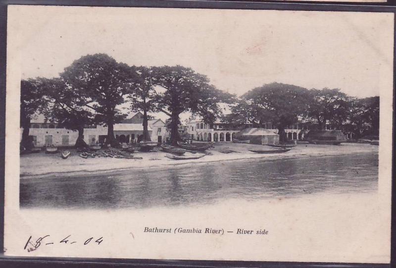  Vintage Postcard Gambia Bathurst To rivet Side