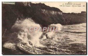 Old Postcard Biarritz Cote des Basques Wave Effect