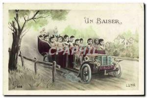 Postcard Old Automobile Babies Children