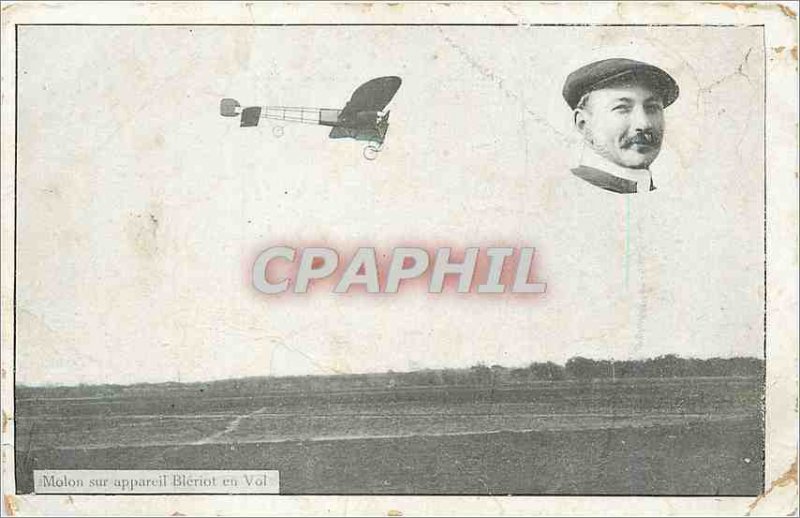 Old Postcard Molon on camera bleriot flight