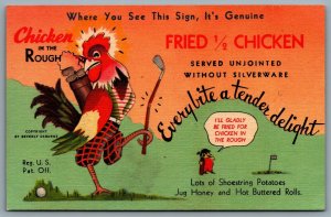 Postcard Oklahoma City OK 1946 Chicken In The Rough Anthropomorphic Advertisment