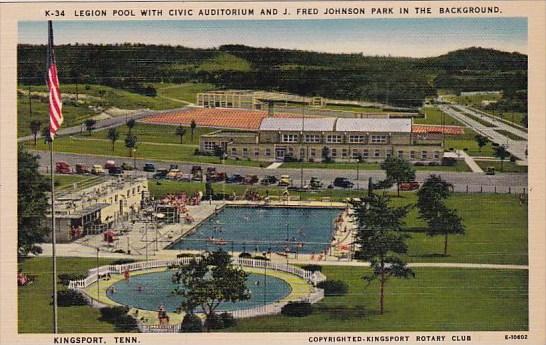 Tennesse Kingsport Legion Pool With Civic Auditorium And J Fred Johnson Park ...