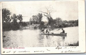 Postcard NE York On the Milldam People in rowboat