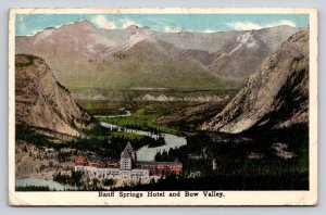 1915 Banff Springs Hotel Postcard Bow Valley Alberta Canada Pacific Railway