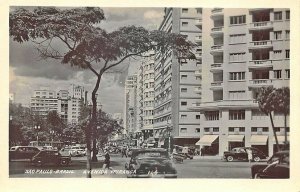 Sao Paulo Brazil Avenida Ipiranga Old Cars  Real Photo Postcard