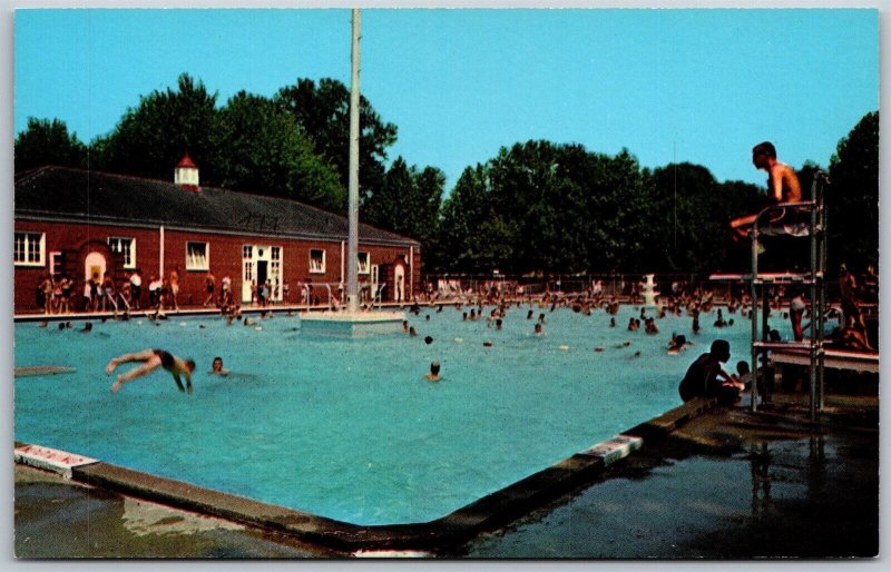 Vtg Parkersburg West Virginia WV Swimming Pool City Park 1960s View Postcard