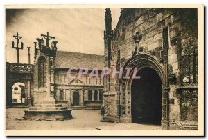 Old Postcard Brittany Finistere Lampaul Calvary Porch and Baptistery