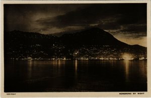 PC CPA CHINA, HONGKONG BY NIGHT, VINTAGE REAL PHOTO POSTCARD (b18579)