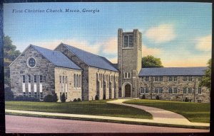 Vintage Postcard 1930-1945 First Christian Church, Macon, Georgia (GA)