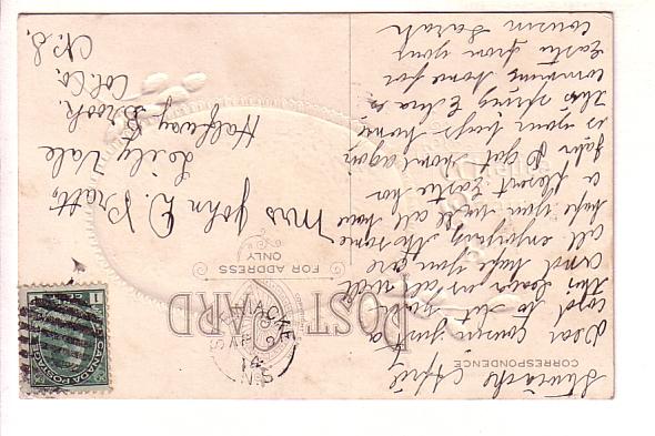 Two Chicks in Oval, Pussy Willow, Easter, Split Ring Cancel Stewiacke, Nova S...