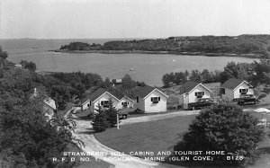 Rockland (Glen Cove) ME Strawberry Hill Cabins & Tourist Home RPPC 