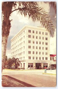 Sarasota Florida, Hotel Sarasota Building Road Street Downtown, Vintage Postcard