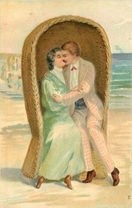 Artist impression C-1910 Beach Romance Lovers Postcard 21-11714