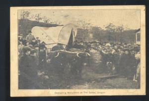 THE DALLES OREGON MONUMENT DEDICATION ANTIQUE VINTAGE POSTCARD B&W