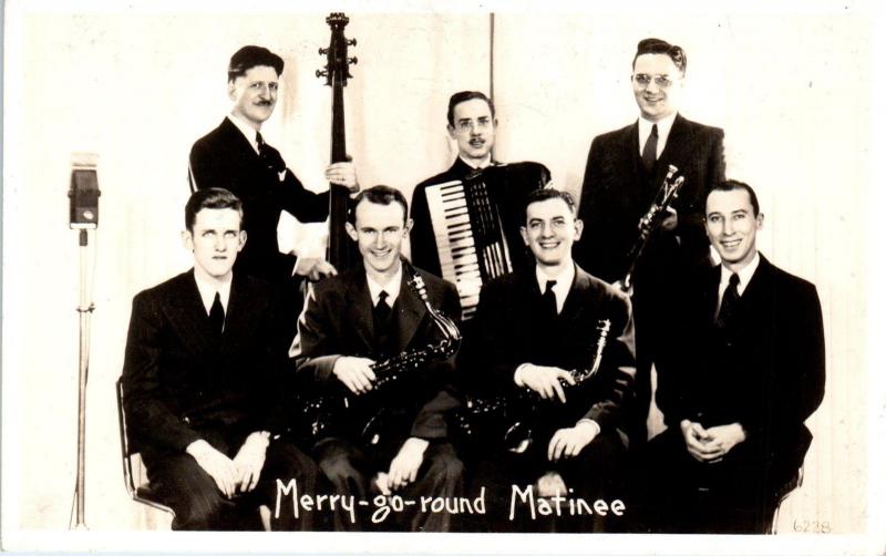 RPPC  MUSICAL GROUP    MERRY-GO-ROUND MATINEE   c1930s   Postcard