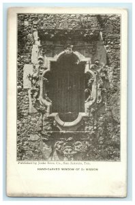 1905 Hand-Carved Window of 2D Mission San Antonio, Texas TX Postcard 