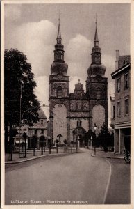 Postcard Belgium Luftkuorort Eupen  St. Nicholas Church