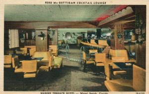 MIAMI BEACH FL MARINE TERRACE HOTEL FERD McGETTIGAN LOUNGE VINTAGE POSTCARD
