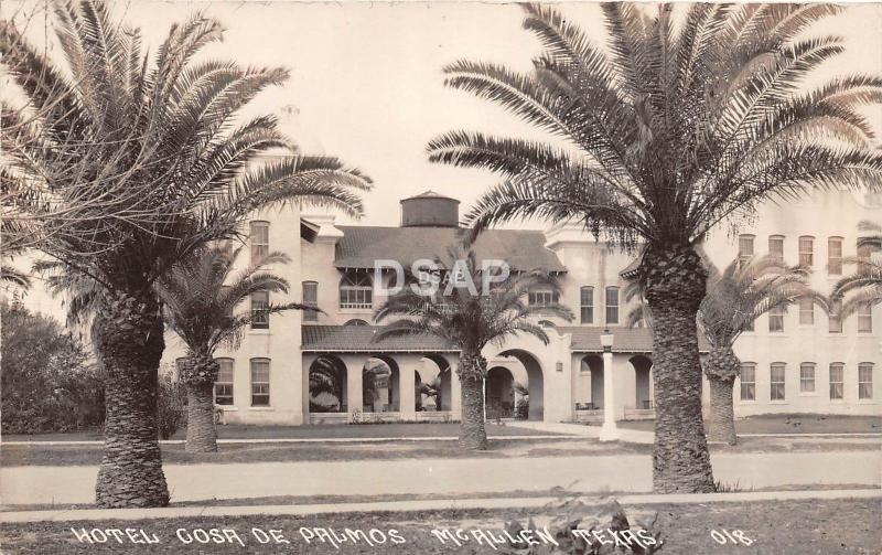 Texas Tx Postcard Real Photo RPPC c1930s McALLEN Hotel Casa De Palmas 