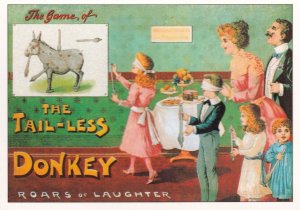 Tail-Less Donkey Old Toy Board Game Advertising Postcard