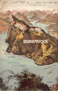 BURGENSTOCK MOUNTIAN SWITZERLAND POSTCARD (c. 1910)