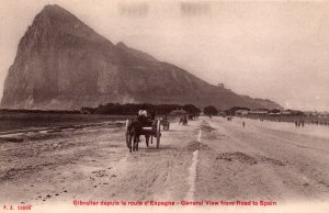 Gibraltar General View From Road To Spain Vintage Postcard 09.82