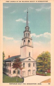 Newburyport, MA Massachusetts  FIRST CHURCH OF THE RELIGIOUS SOCIETY  Postcard