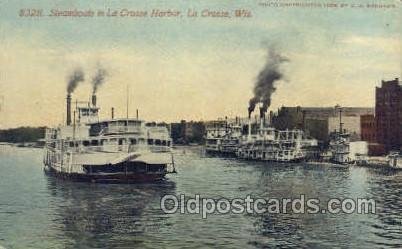 Steamboats La Crosse Harbor, La Crosse, Wis, USA Ferry Boats, Ship Unused 