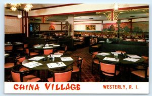 WESTERLY, RI Rhode Island ~ CHINA VILLAGE CHINESE RESTAURANT Roadside  Postcard