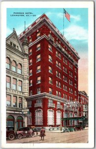 1934 Phoenix Hotel Lexington Kentucky Street View & The Building Posted Postcard