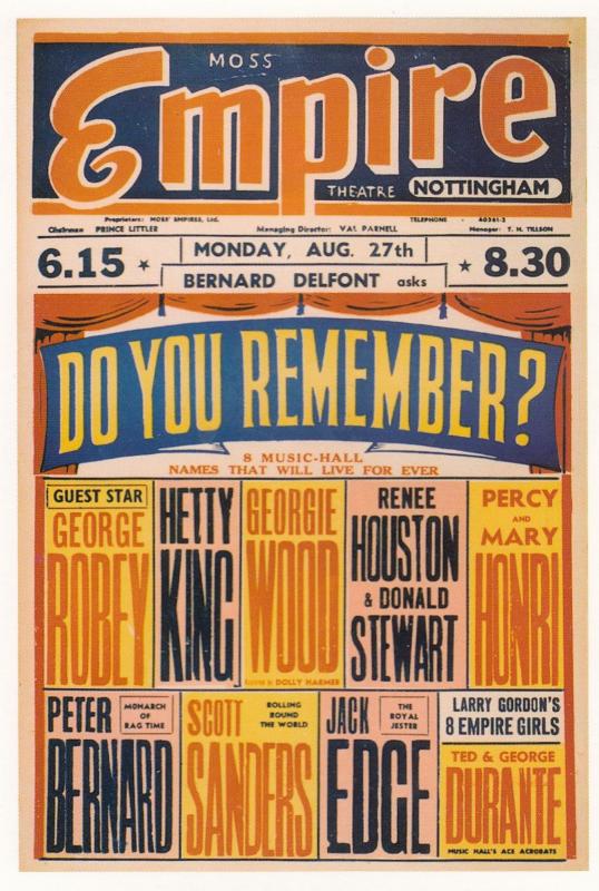 George Robey Hetty King Live Musical Variety Nottingham Empire Theatre Poster...