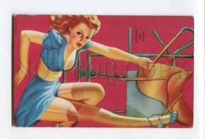 286275 MUTOSCOPE Pin-Up Girl TOOTS AND SADDLES Vintage card