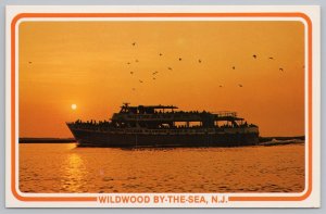 Transportation~Big Flamingo At Sunset~Wildwood By The Sea NJ~Vintage Postcard