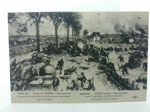 Yzer Banks WW1 German Guns Ingulfeld Infantry Repulsed Military Vtg Postcard Vgc