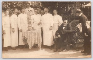Hamburg~Maître d’Hôtel~Chef Kitchen Staff~Croquembouche~Schmiedestraße~RPPC 1906
